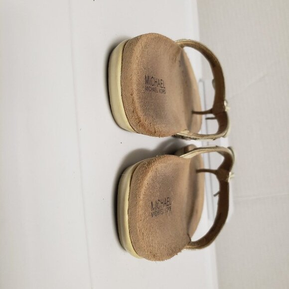 Michael Michael Kors sz 7.5 gold thong Sandals leather support - Picture 8 of 12